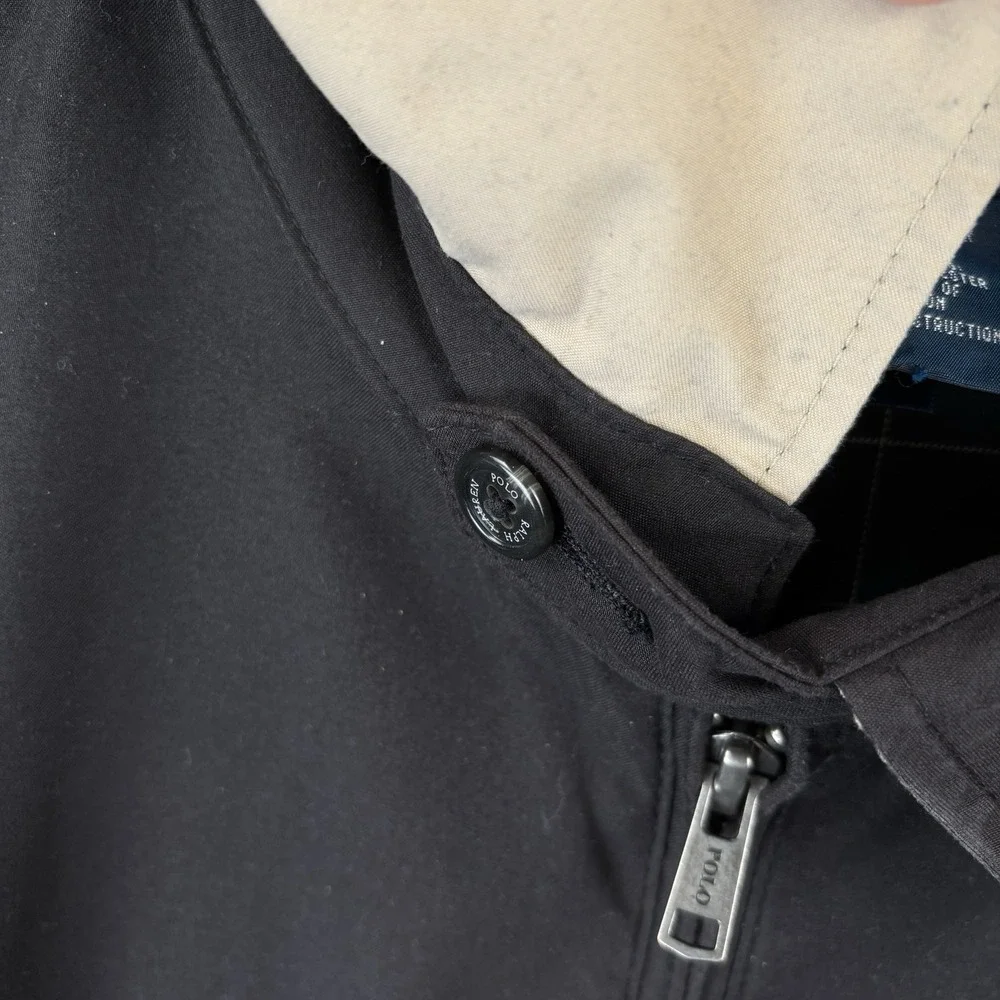 Polo Ralph Lauren Black Harrington Bi-Swing Jacket Mens 2XL‎ Bomber Chin Strap